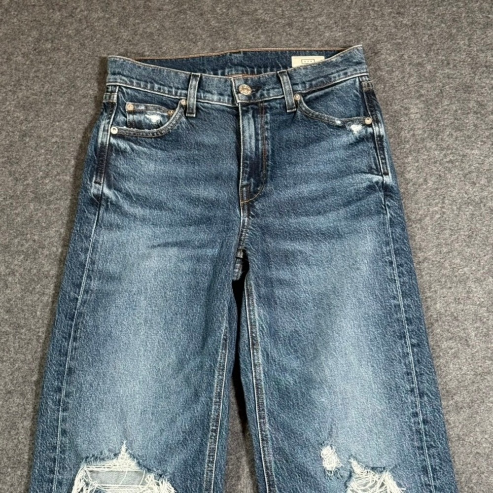 AYR The Secret Sauce Distressed Wide Leg High Rise Jeans Blue Women 25S L.A. - Picture 3 of 12
